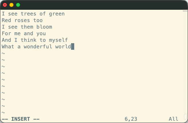 Vim in insert mode